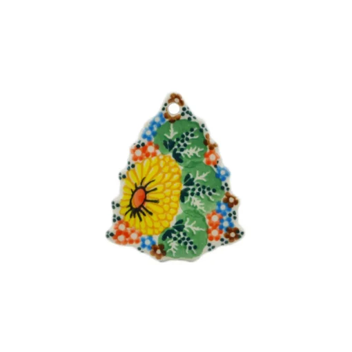 Clearance Polmedia Polish Pottery Christmas Tree Pendant 3" Enchanted Spring Collectibles