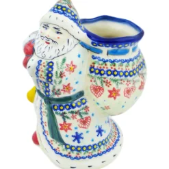 Best Polmedia Polish Pottery Santa Shaped Jar 9" Holiday Cheer Collectibles