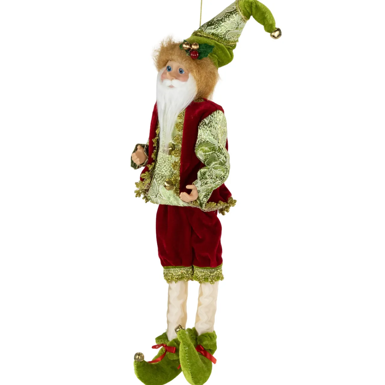 Outlet Poseable Whimsical Elf Christmas Figurine - 18" Elves & Fairies