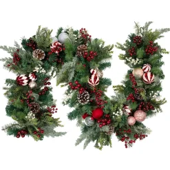 Online Pre-Decorated Ornaments and Pinecones Artificial Christmas Garland - 7' x 14" - Unlit Unlit
