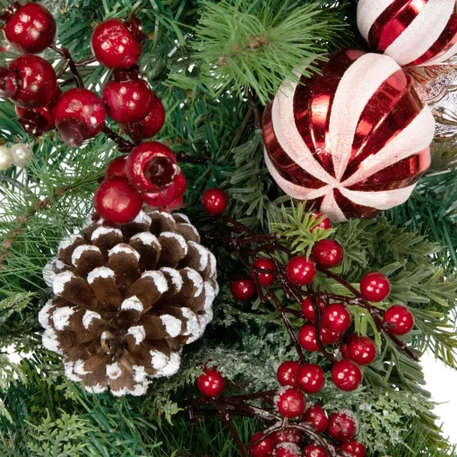 Online Pre-Decorated Ornaments and Pinecones Artificial Christmas Garland - 7' x 14" - Unlit Unlit