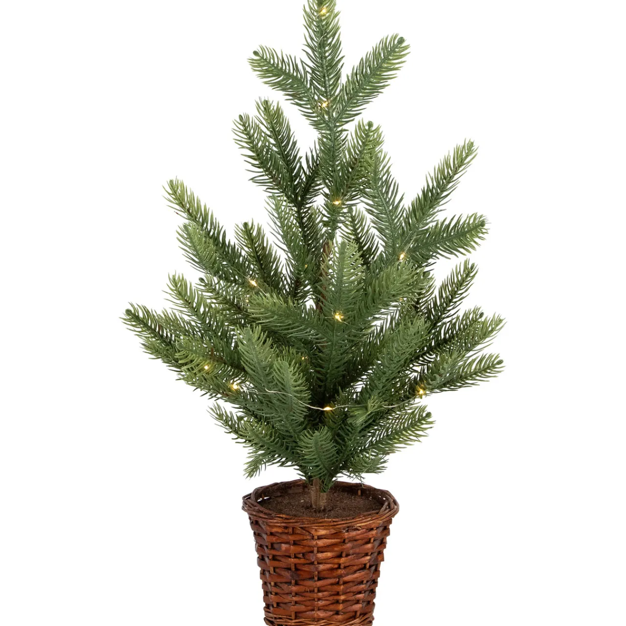 Hot Pre-Lit Artificial Pine Christmas Tree with Basket Base - 20" - Warm White LED Lights Pre-Lit