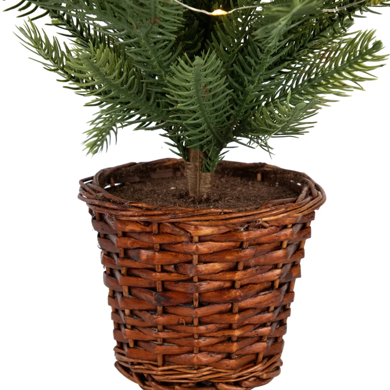 Hot Pre-Lit Artificial Pine Christmas Tree with Basket Base - 20" - Warm White LED Lights Pre-Lit