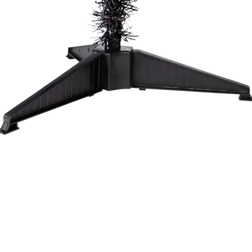 Hot Pre-Lit Artificial Tinsel Halloween Tree - 3' - Black - Clear Lights Pre-Lit