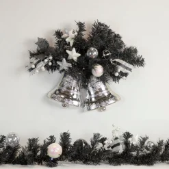Online Pre-Lit Battery Operated Black Pine Artificial Christmas Garland - 9' x 6" - Cool White LED Lights Pre Decorated
