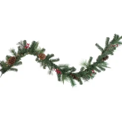 Hot Pre-Lit Battery Operated Decorated Artificial Christmas Garland - 6' x 9" - LED Cool White Lights Pre Decorated