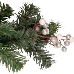 Pre-Lit Battery Operated Decorated Green Pine Christmas Garland - 9' - Warm White LED Lights Pre Decorated