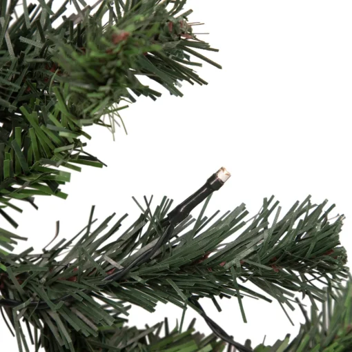 Pre-Lit Battery Operated Decorated Pine Christmas Garland - 6' x 8" - Warm White LED Lights Pre Decorated