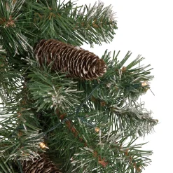 Clearance Pre-Lit Battery Operated Frosted Pine Christmas Wreath - 24