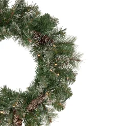 Clearance Pre-Lit Battery Operated Frosted Pine Christmas Wreath - 24