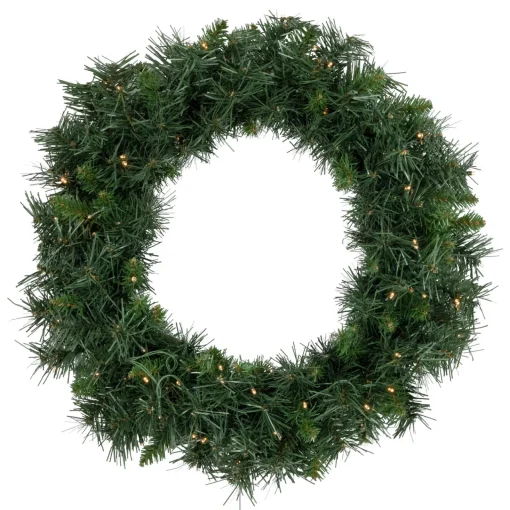 Discount Pre-Lit Battery Operated Norwich Pine Artificial Christmas Entryway Set - 5-Piece - Clear Lights Pre-Lit