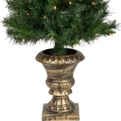 Discount Pre-Lit Battery Operated Norwich Pine Artificial Christmas Entryway Set - 5-Piece - Clear Lights Pre-Lit