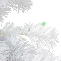 New Pre-Lit Battery Operated Snow White Christmas Wreath - 30" - Multicolor LED Lights Pre Lit