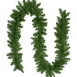Outlet Pre-Lit Battery operated Whitmire Pine Christmas Garland - 9' x 10" - Warm White LED Lights Pre Lit