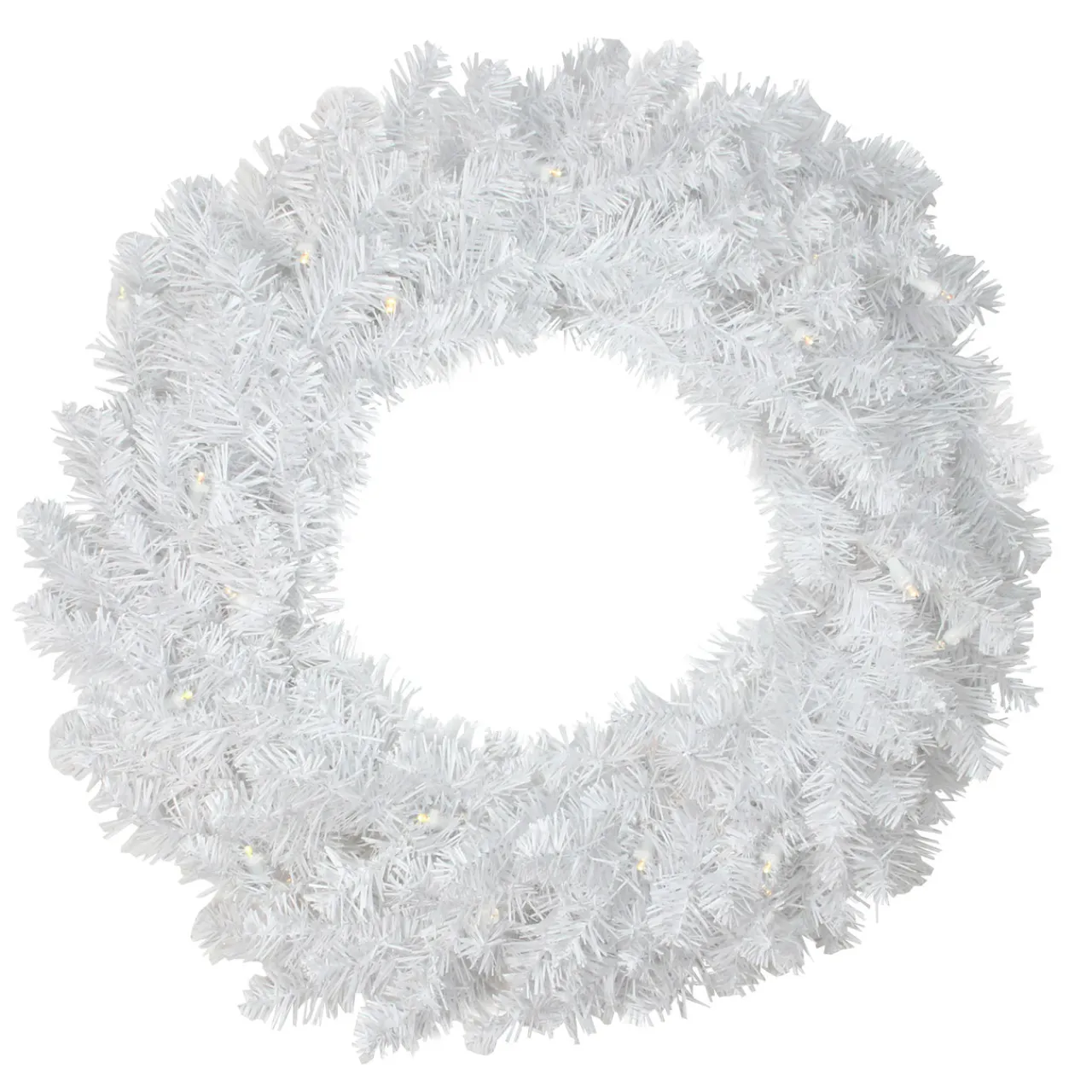 Hot Pre-Lit Battery Operated White Pine Christmas Wreath - 24" - LED Candlelight Lights Pre Lit