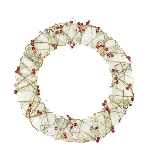 Clearance Pre-Lit Berry Artificial Christmas Wreath - 18-Inch, Clear Lights Pre Lit