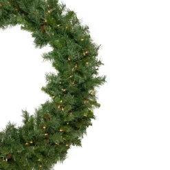 Sale Pre-Lit Black River Pine Artificial Christmas Wreath, 48-Inch, Clear Lights Pre Lit