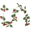 Best Pre-Lit B/O Holly and Berry Christmas Garland - 3.25' - Warm White LED Lights Pre Lit