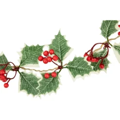 Best Pre-Lit B/O Holly and Berry Christmas Garland - 3.25' - Warm White LED Lights Pre Lit