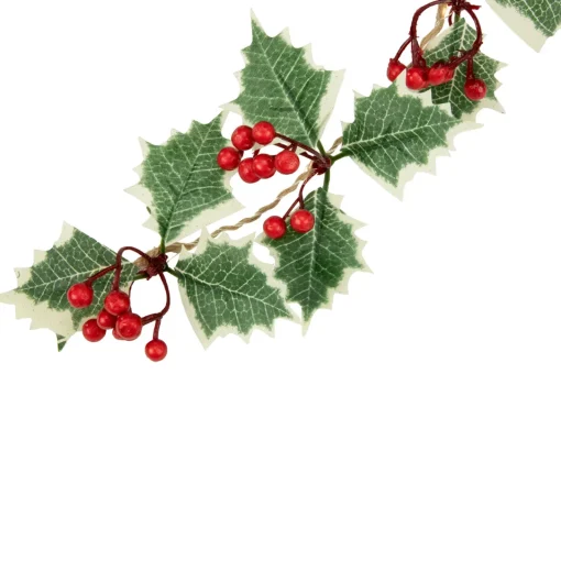 Best Pre-Lit B/O Holly and Berry Christmas Garland - 3.25' - Warm White LED Lights Pre Lit