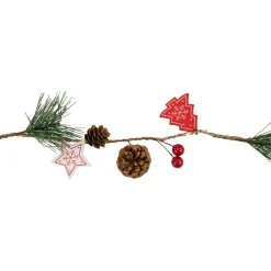 Pre-Lit B/O Tree, Star, and Pinecone Christmas Garland - 6.5' - Warm White Pre Lit