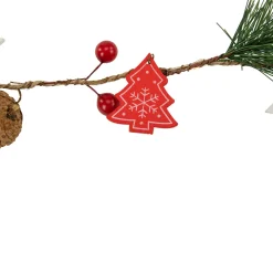 Pre-Lit B/O Tree, Star, and Pinecone Christmas Garland - 6.5' - Warm White Pre Lit