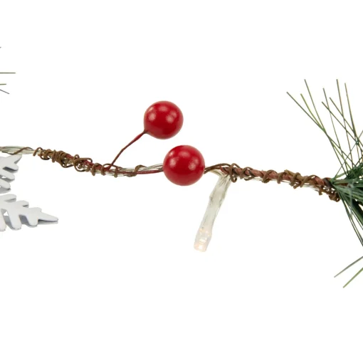 Pre-Lit B/O Tree, Star, and Pinecone Christmas Garland - 6.5' - Warm White Pre Lit