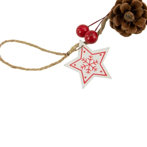 Pre-Lit B/O Tree, Star, and Pinecone Christmas Garland - 6.5' - Warm White Pre Lit