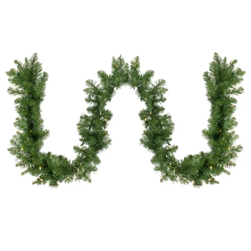 Sale Pre-Lit Buffalo Fir Christmas Commercial Garland - 50' x 8" - Warm White LED Lights Commercial