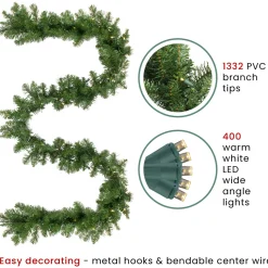 Sale Pre-Lit Buffalo Fir Christmas Commercial Garland - 50' x 8