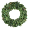 Clearance Pre-Lit Canadian Pine Artificial Christmas Wreath - 24" - Multi Lights Pre Lit