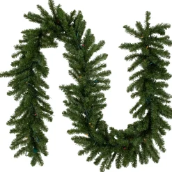 Hot Pre-Lit Canadian Pine Artificial Christmas Garland - 9' x 12" - Multicolor Lights Pre Lit