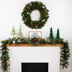 Hot Pre-Lit Canadian Pine Artificial Christmas Garland - 9' x 12" - Multicolor Lights Pre Lit