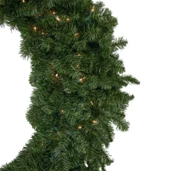 Hot Pre-Lit Canadian Pine Artificial Christmas Wreath - 48