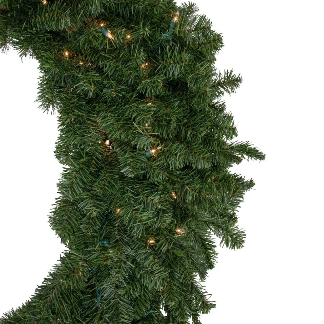 Hot Pre-Lit Canadian Pine Artificial Christmas Wreath - 48" - Clear Lights Pre Lit