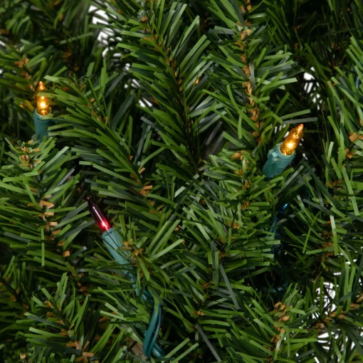 Clearance Pre-Lit Canadian Pine Artificial Christmas Wreath - 30" - Multi Lights Pre Lit