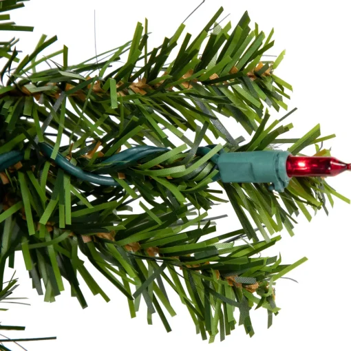 Clearance Pre-Lit Canadian Pine Artificial Christmas Wreath - 30" - Multi Lights Pre Lit