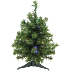 Hot Pre-Lit Canadian Pine Artificial Christmas Tree - 18" - LED Multicolor Lights Pre-Lit