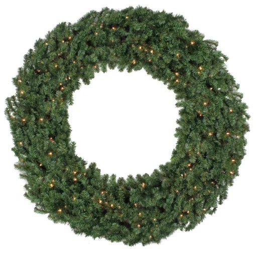 Sale Pre-Lit Canadian Pine Commercial Christmas Wreath - 10' - Clear Lights Commercial