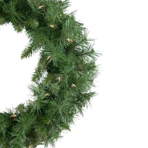 Best Pre-lit Chatham Pine Artificial Christmas Wreath, 24-Inch, Clear Lights Pre Lit