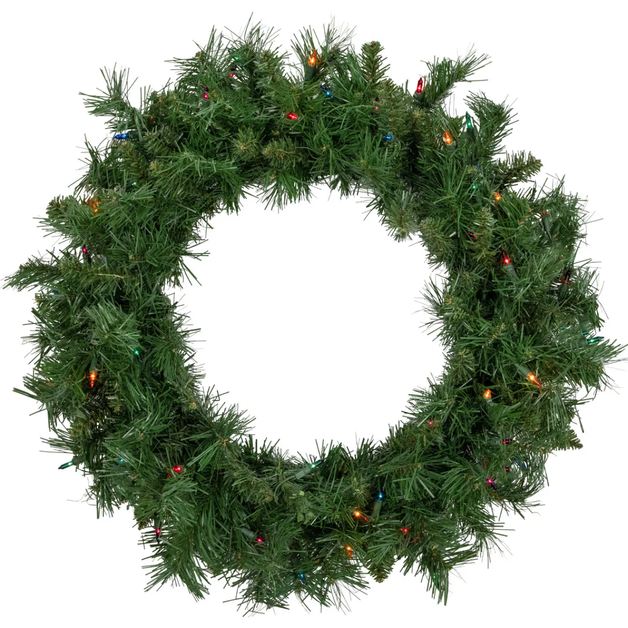 Sale Pre-lit Chatham Pine Artificial Christmas Wreath, 24-Inch, Multi-Color Lights Pre Lit