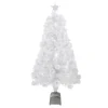 Pre-Lit Color Changing Fiber Optic Artificial Christmas Tree - 4' - White - Multicolor LED Lights Fiber Optic