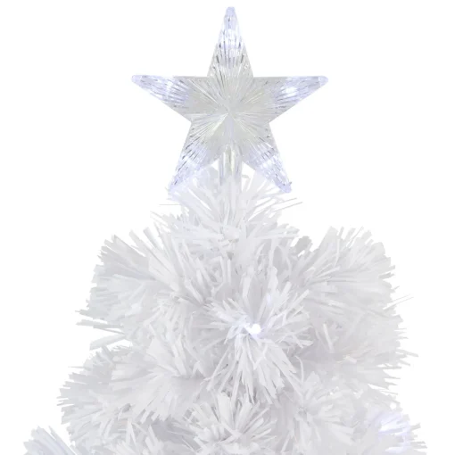 Pre-Lit Color Changing Fiber Optic Artificial Christmas Tree - 4' - White - Multicolor LED Lights Fiber Optic