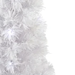 Pre-Lit Color Changing Fiber Optic Artificial Christmas Tree - 4' - White - Multicolor LED Lights Fiber Optic
