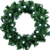 Online Pre-Lit Color Changing Fiber Optic Globe Lights Artificial Christmas Wreath, 12-Inch Pre Lit