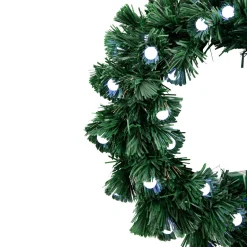 Online Pre-Lit Color Changing Fiber Optic Globe Lights Artificial Christmas Wreath, 12-Inch Pre Lit