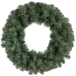 Clearance Pre-lit Colorado Blue Spruce Artificial Christmas Wreath, 24-Inch, Clear Lights Pre Lit