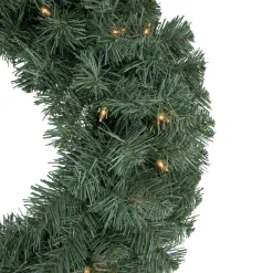 Clearance Pre-lit Colorado Blue Spruce Artificial Christmas Wreath, 24-Inch, Clear Lights Pre Lit