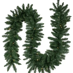 Outlet Pre-Lit Commercial Buffalo Fir Christmas Garland - 50' x 12" - Warm White LED Lights Commercial