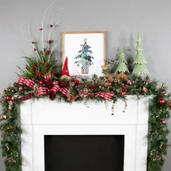 Pre-Lit Country Mixed Pine Artificial Christmas Garland - 9' x 12" - Clear AlwaysLit Lights Pre Lit